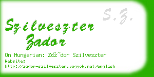 szilveszter zador business card